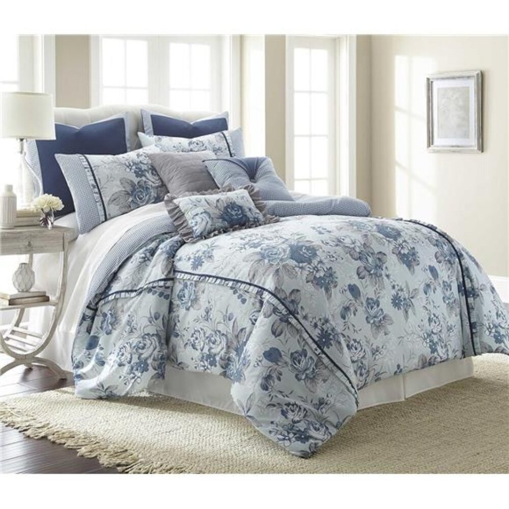 Amrapur Overseas | Farmhouse 8-Piece Floral Comforter Set (King)